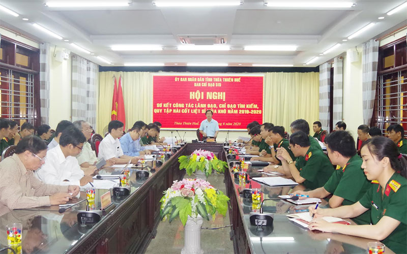 Sơ kết công tác tìm kiếm, quy tập hài cốt liệt sĩ mùa khô 2019-2020

