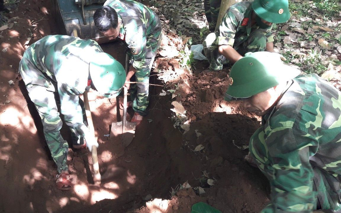 Quy tập một hài cốt liệt sĩ ở thôn An Nha, xã Gio An (Gio Linh, Quảng Trị)