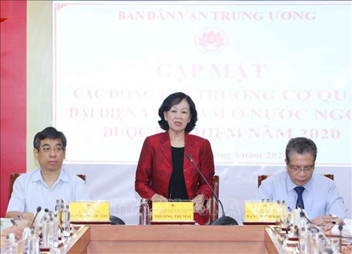 Trưởng ban Dân vận Trung ương gặp mặt các Trưởng cơ quan đại diện Việt Nam ở nước ngoài nhiệm kỳ 2020-2023

