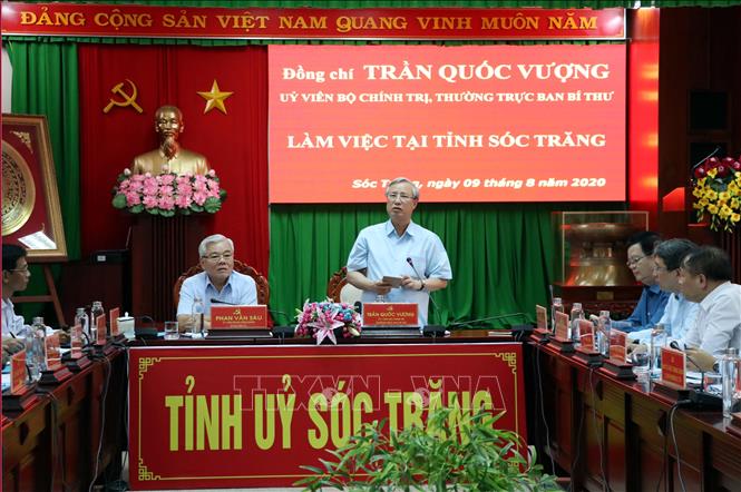 Thường trực Ban Bí thư Trần Quốc Vượng làm việc tại Sóc Trăng

