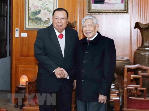 Lãnh đạo Đảng, Nhà nước Lào gửi điện chia buồn nguyên Tổng Bí thư Lê Khả Phiêu từ trần