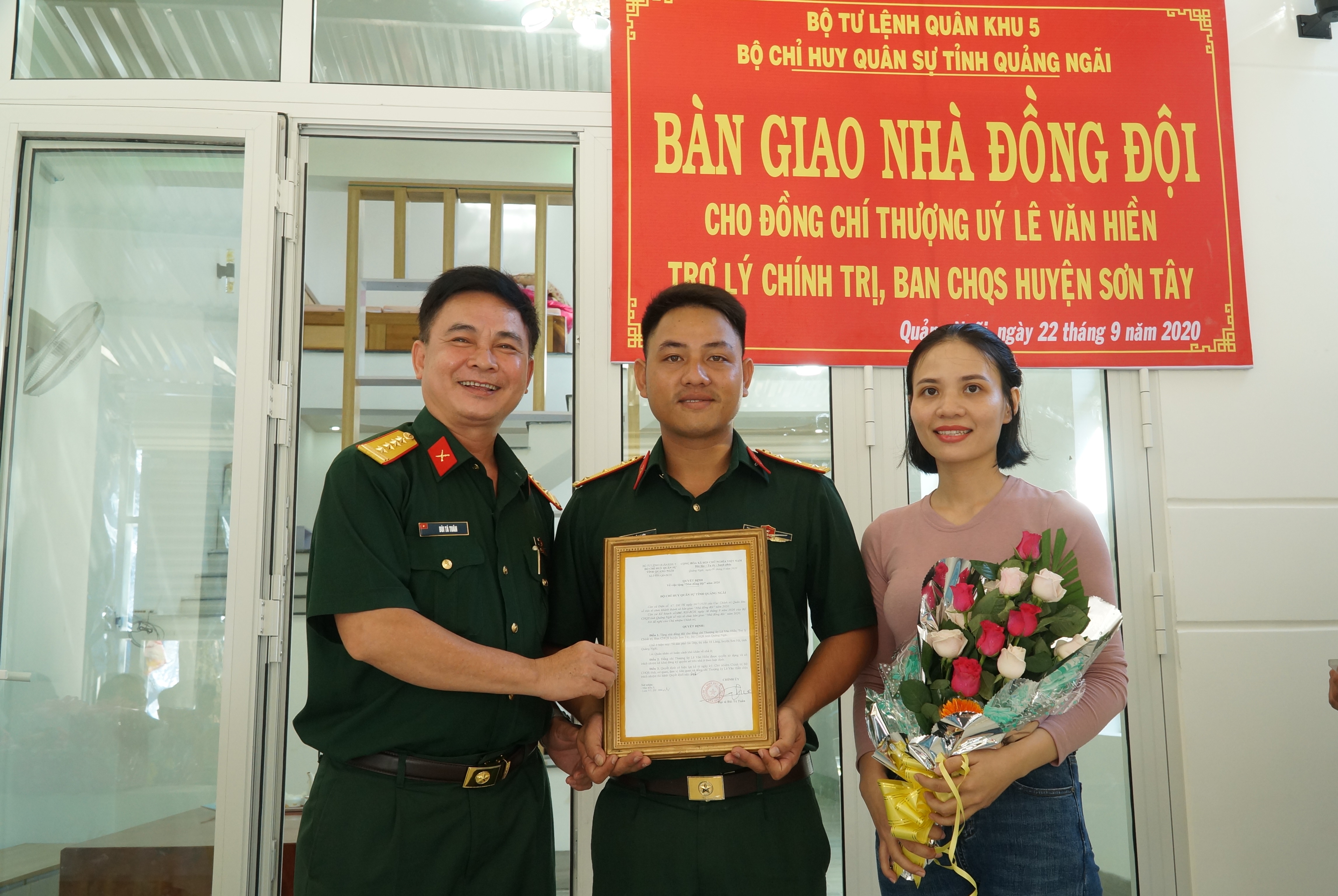 Quân khu 5 bàn giao nhà đồng đội tặng quân nhân khó khăn về nhà ở