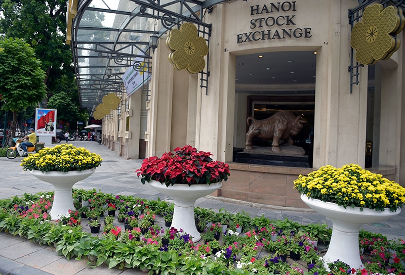 Trên nhiều tuyến phố, hoa tươi được trồng mới tạo ra những mảng màu sắc tươi mới.