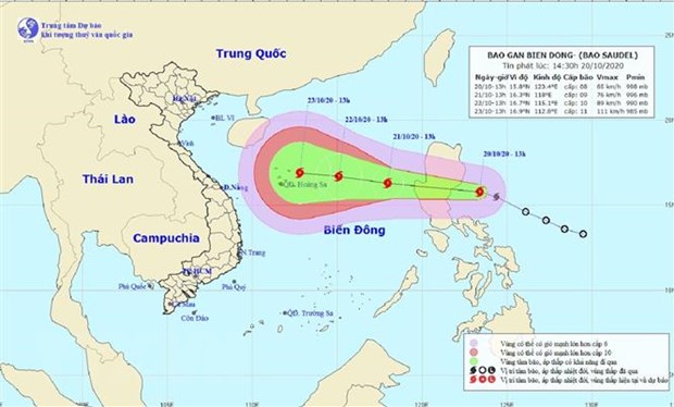 Bão số 8 cách quần đảo Hoàng Sa 450km, giật cấp 10