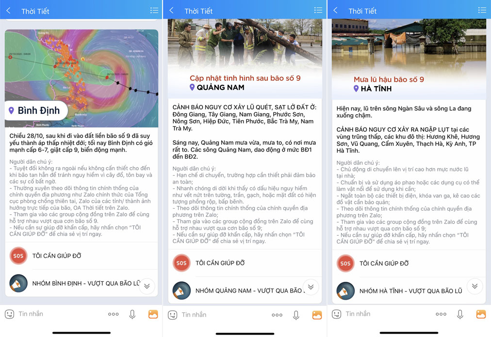 Hơn 10.000 trường hợp “cần giúp đỡ” trong bão lũ được chia sẻ trên “Tính năng SOS” của Zalo

