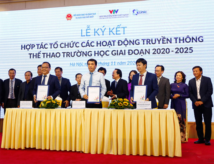 Bộ Giáo dục và Đào tạo, VTV và Unic ký kết hợp tác tổ chức nhiều hoạt động thể thao học đường thiết thực
