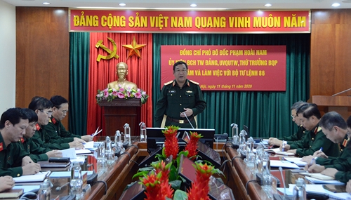Phó đô đốc Phạm Hoài Nam thăm và làm việc với Bộ tư lệnh 86
