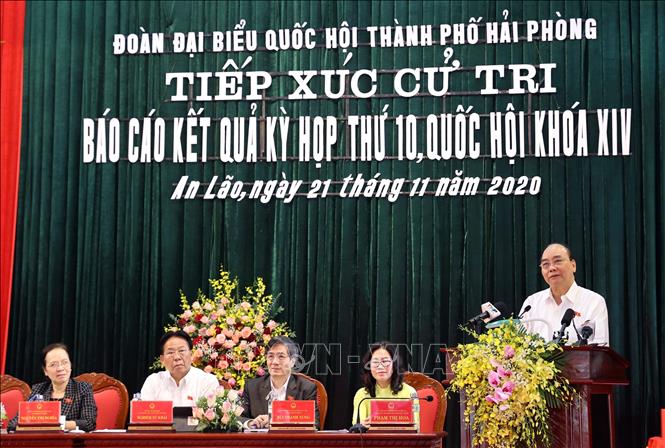 Thủ tướng Nguyễn Xuân Phúc tiếp xúc cử tri huyện An Lão, Hải Phòng


