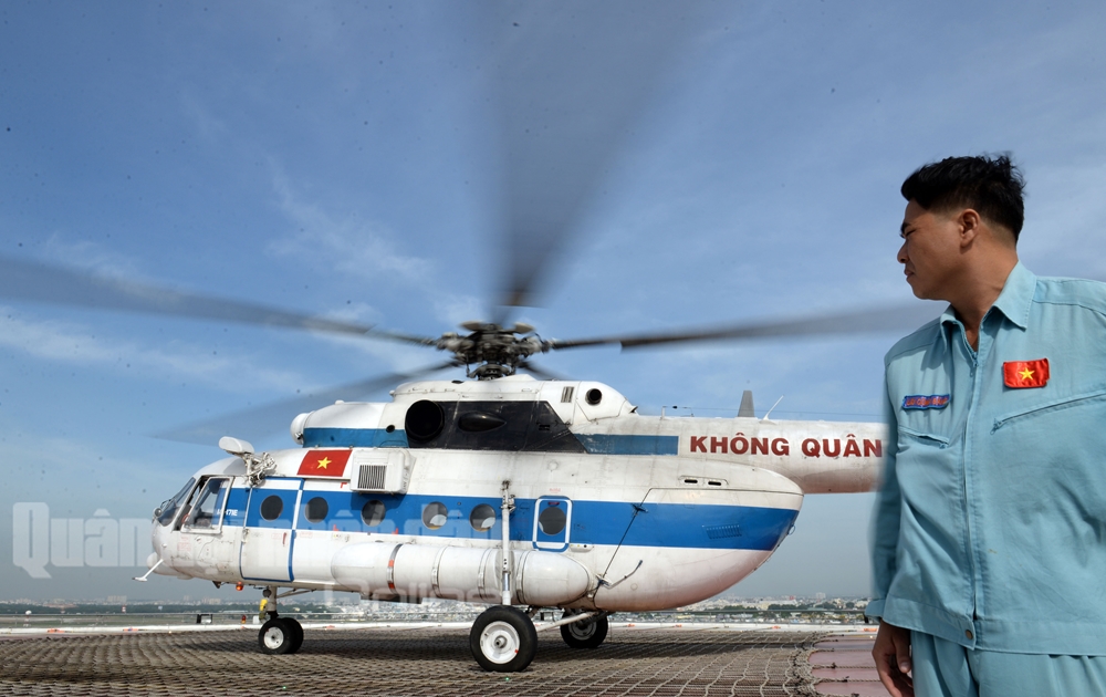 Cảnh giới chặt chẽ, chu đáo cho các chuyến bay diễn tập cứu cấp.