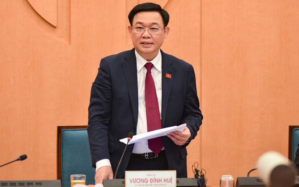Bí thư Thành ủy Hà Nội Vương Đình Huệ: Phải nhanh hơn, quyết liệt hơn trong phòng, chống dịch Covid-19