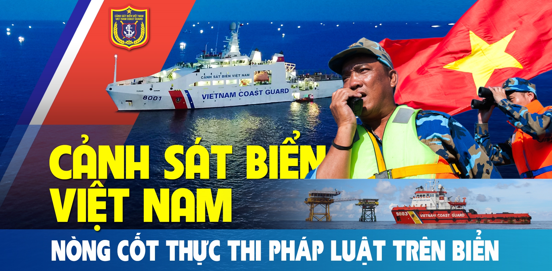 Cảnh sát biển Việt Nam: Cảnh sát biển Việt Nam luôn có mặt để bảo vệ an ninh, trật tự trên biển và bảo vệ quyền lợi của ngư dân. Đến với bộ ảnh này, bạn sẽ được tìm hiểu về những hoạt động của họ và ý nghĩa của công việc này, cũng như sự cống hiến, nổ lực của các nhân viên.