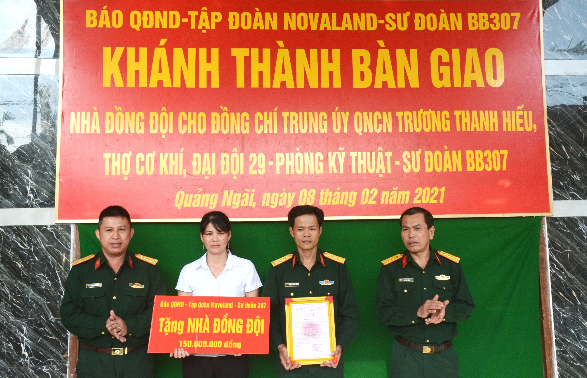Khánh thành “Nhà đồng đội” tặng gia đình quân nhân tại Quảng Ngãi
