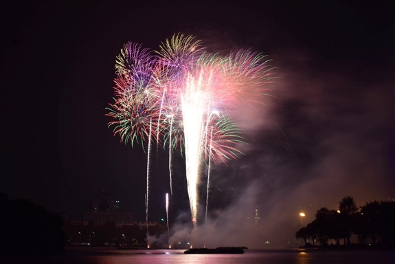 Pháo hoa rực rỡ chào năm mới Tân Sửu 2021