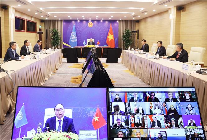 Thủ tướng Nguyễn Xuân Phúc dự phiên Thảo luận mở Cấp cao trực tuyến của Hội đồng Bảo an Liên hợp quốc