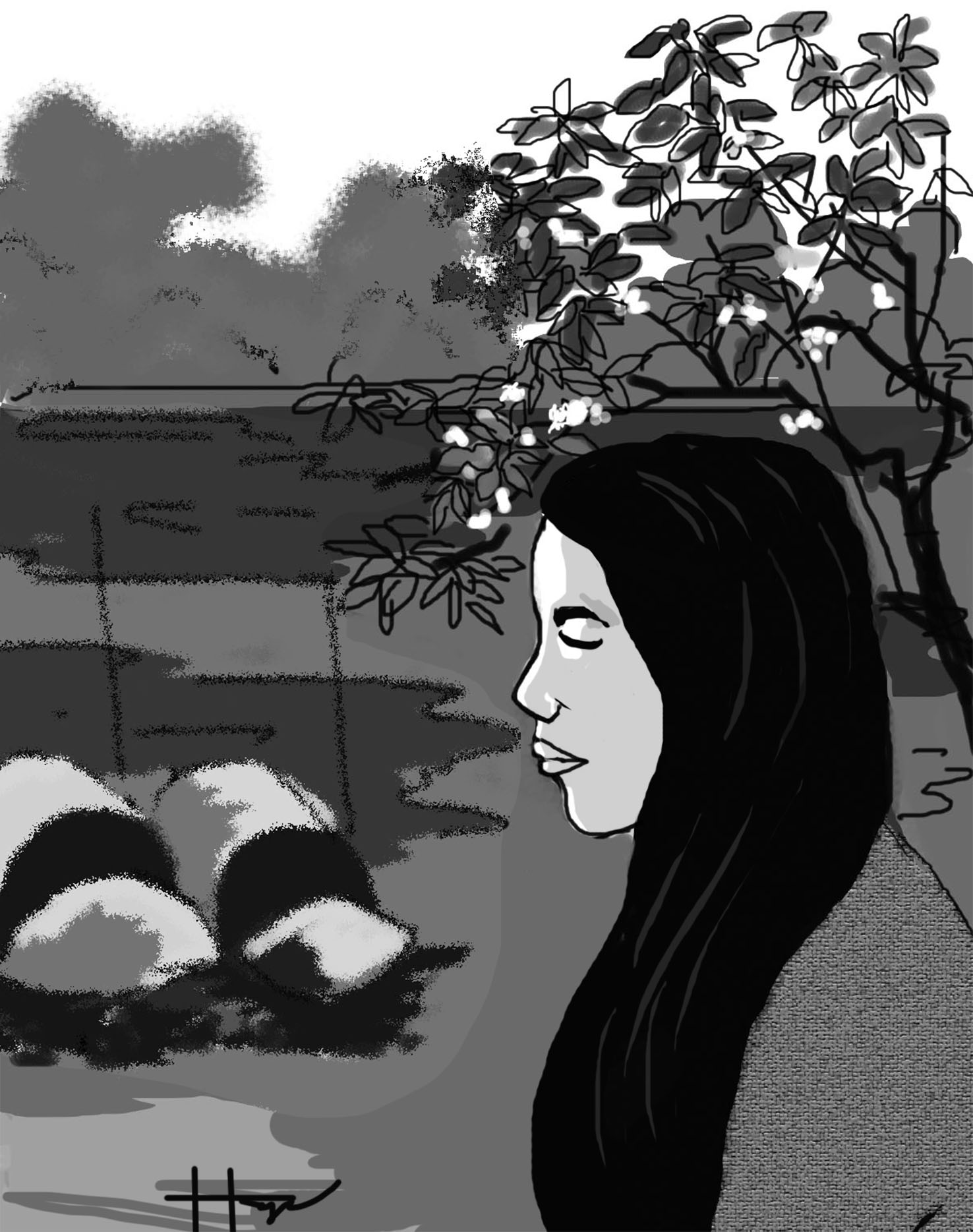 Hương thơm trên tóc chị