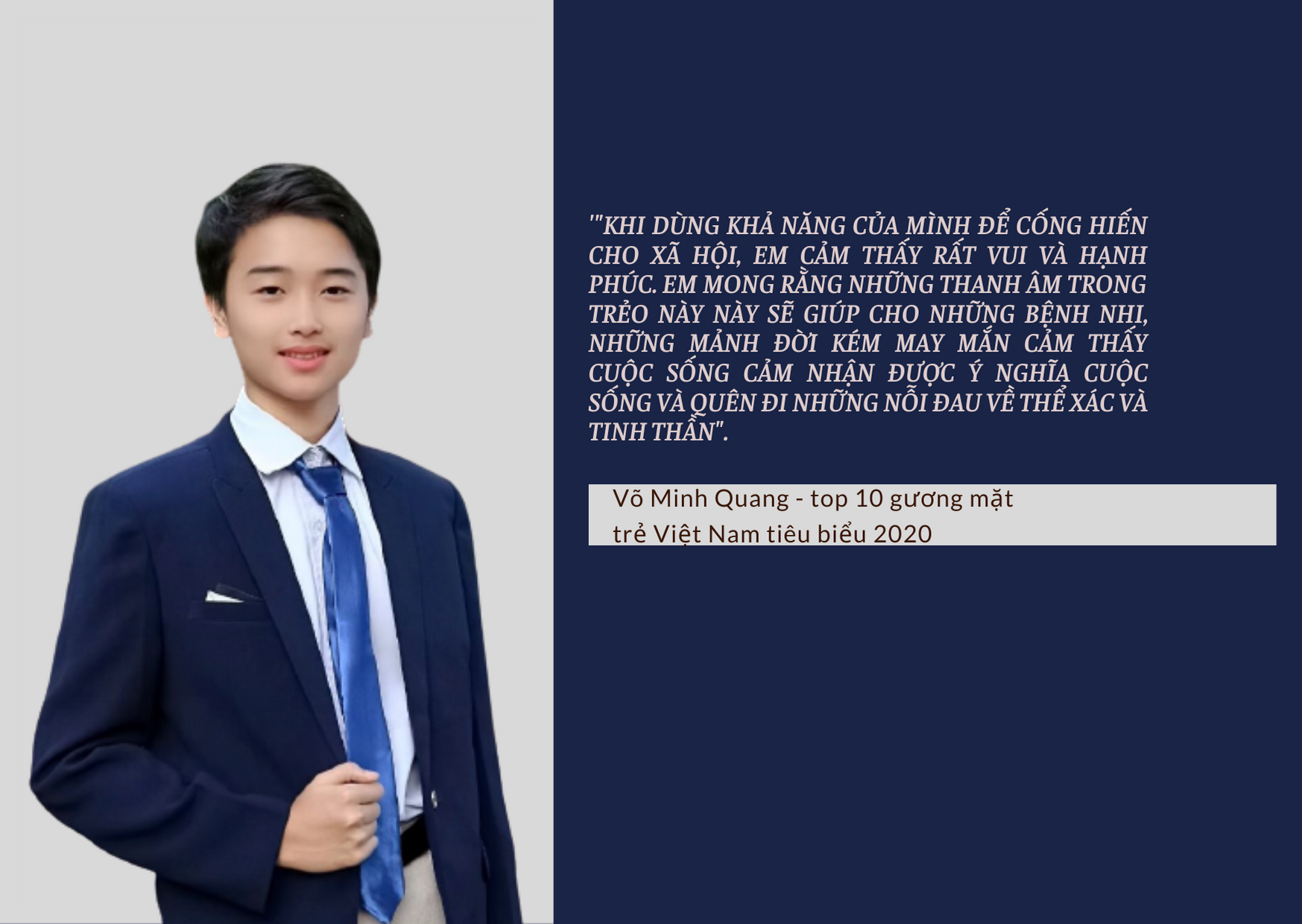 Võ Minh Quang - “cậu bé vàng” piano Việt Nam với nhiều hoạt động ý nghĩa cho cộng đồng