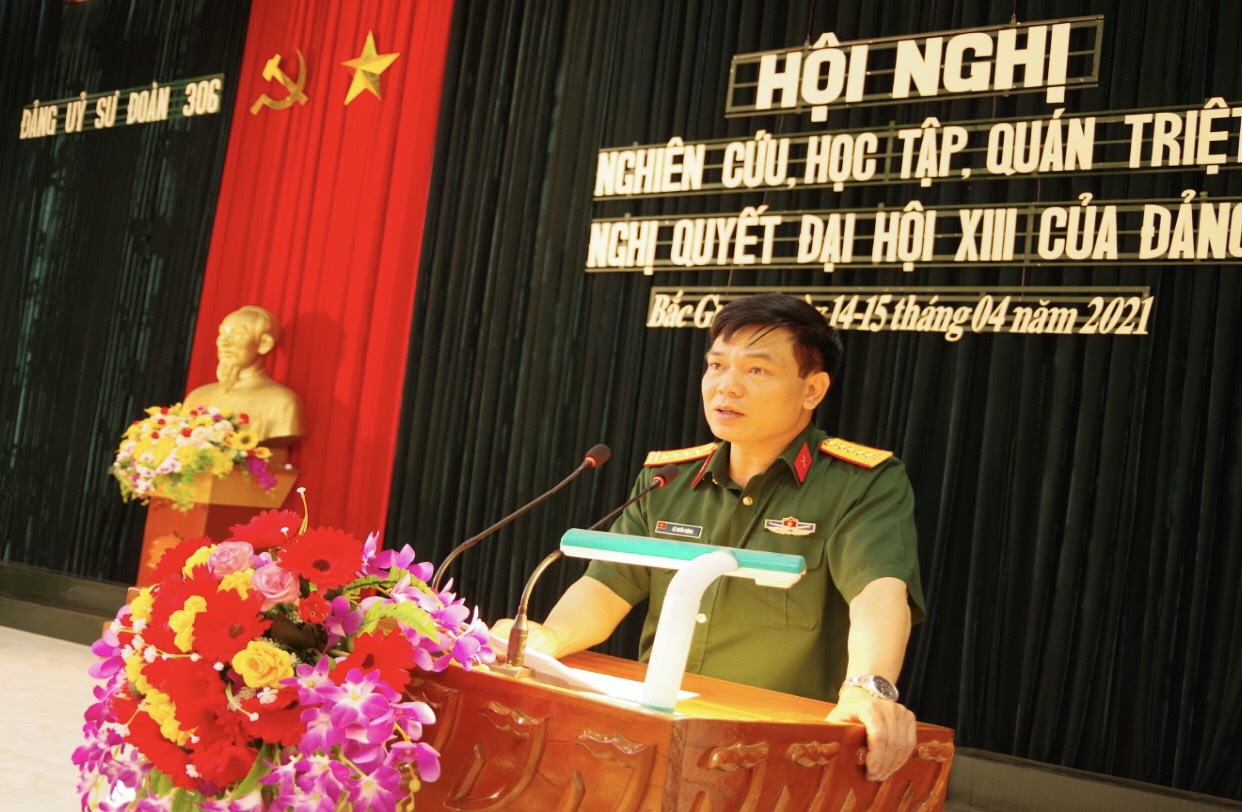 Đảng ủy Sư đoàn 306 (Quân đoàn 2)  quán triệt Nghị quyết Đại hội XIII của Đảng