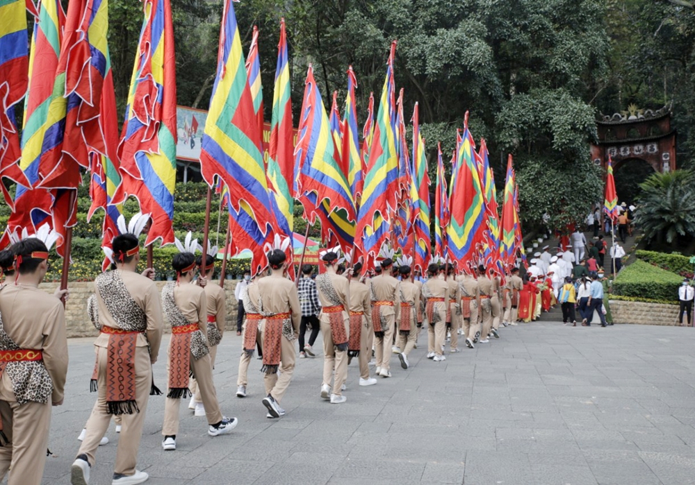 Sáng 20-4, Ban tổ chức Giỗ Tổ Hùng Vương năm Tân Sửu 2021 đã tổ chức tổng duyệt lần cuối trước ngày diễn ra chính thức.