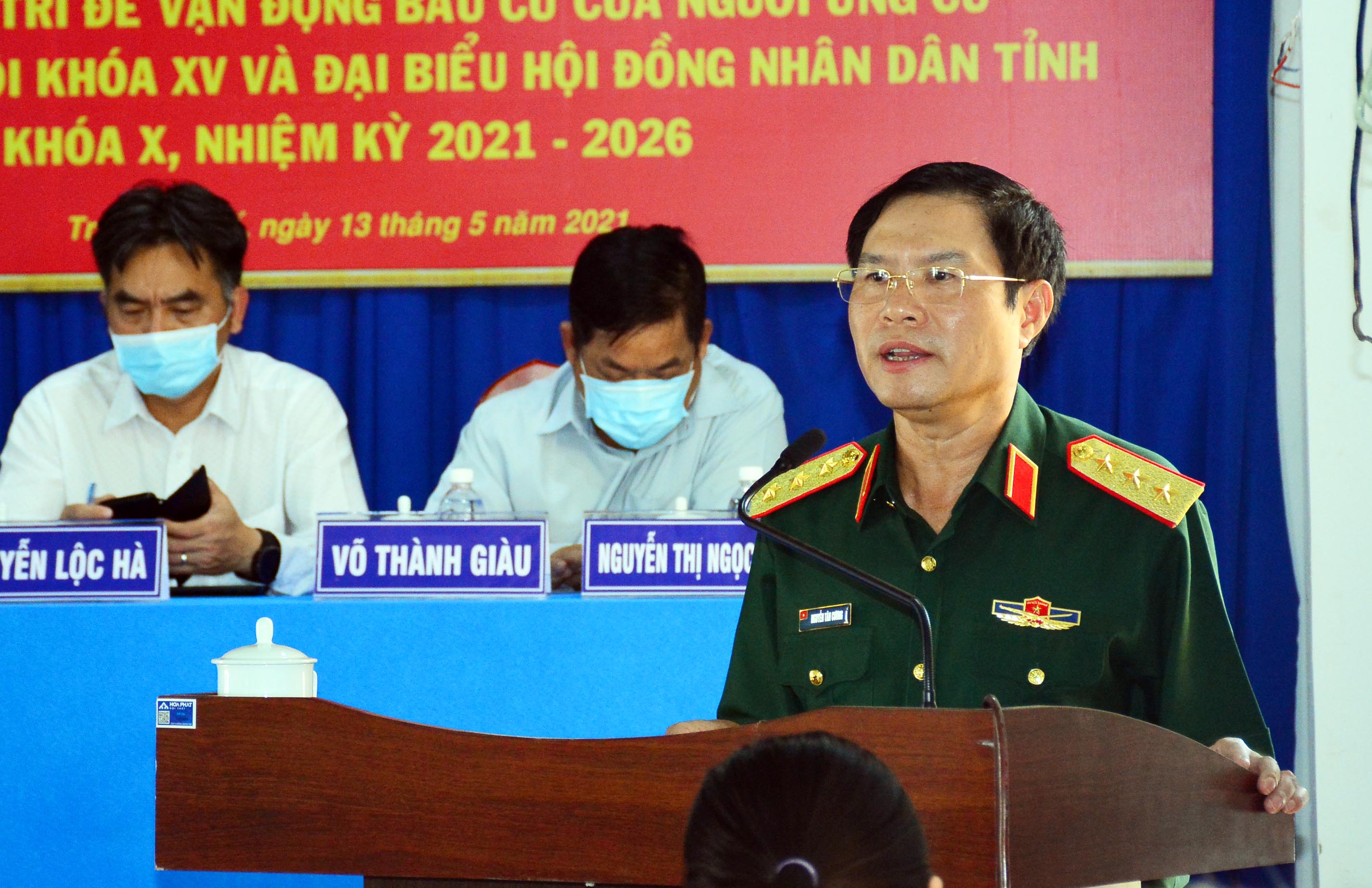 Thượng tướng Nguyễn Tân Cương tiếp xúc cử tri tại huyện Bàu Bàng, Bình Dương