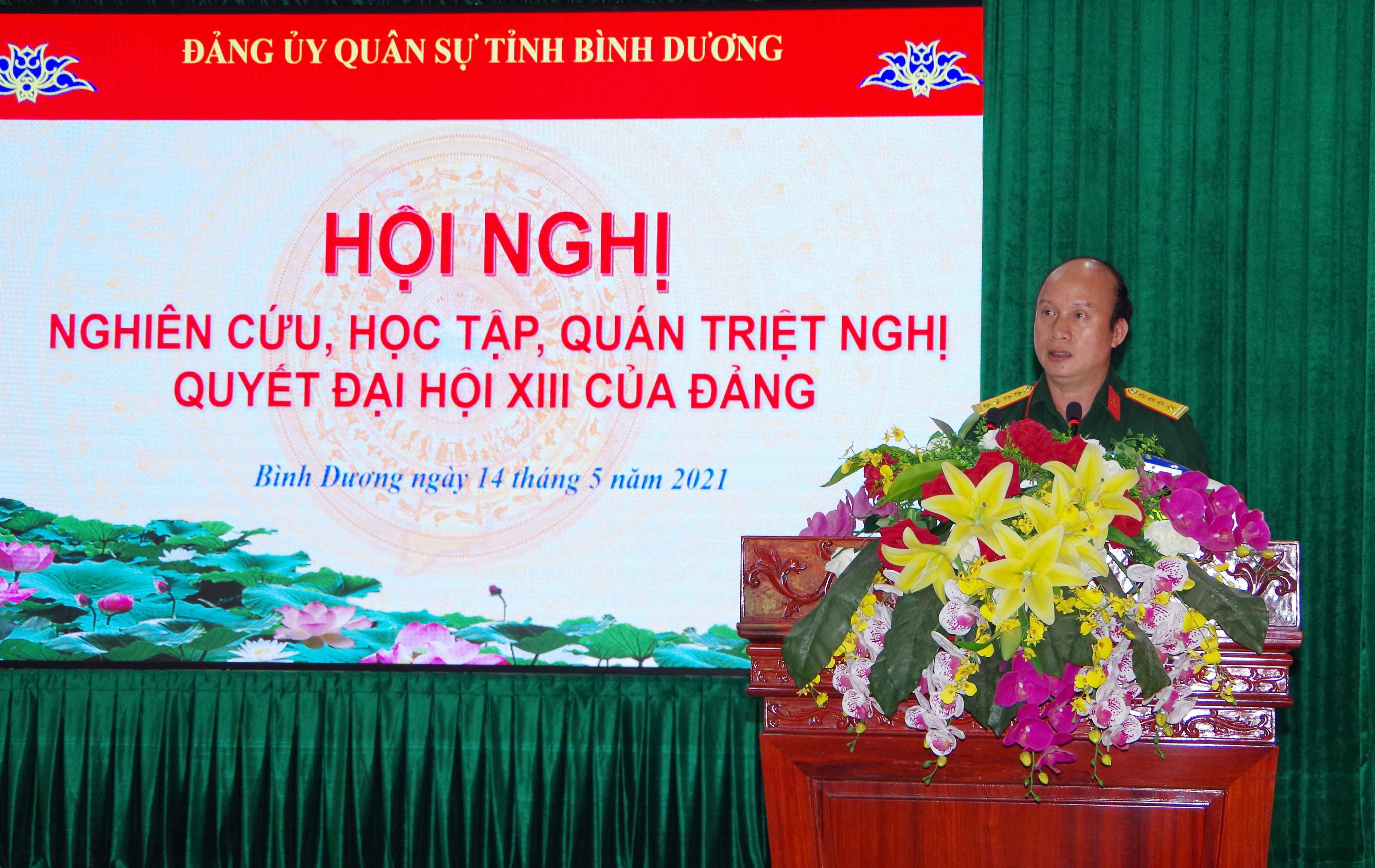 Đảng ủy Quân sự tỉnh Bình Dương tổ chức nghiên cứu, học tập, quán triệt Nghị quyết Đại hội XIII của Đảng