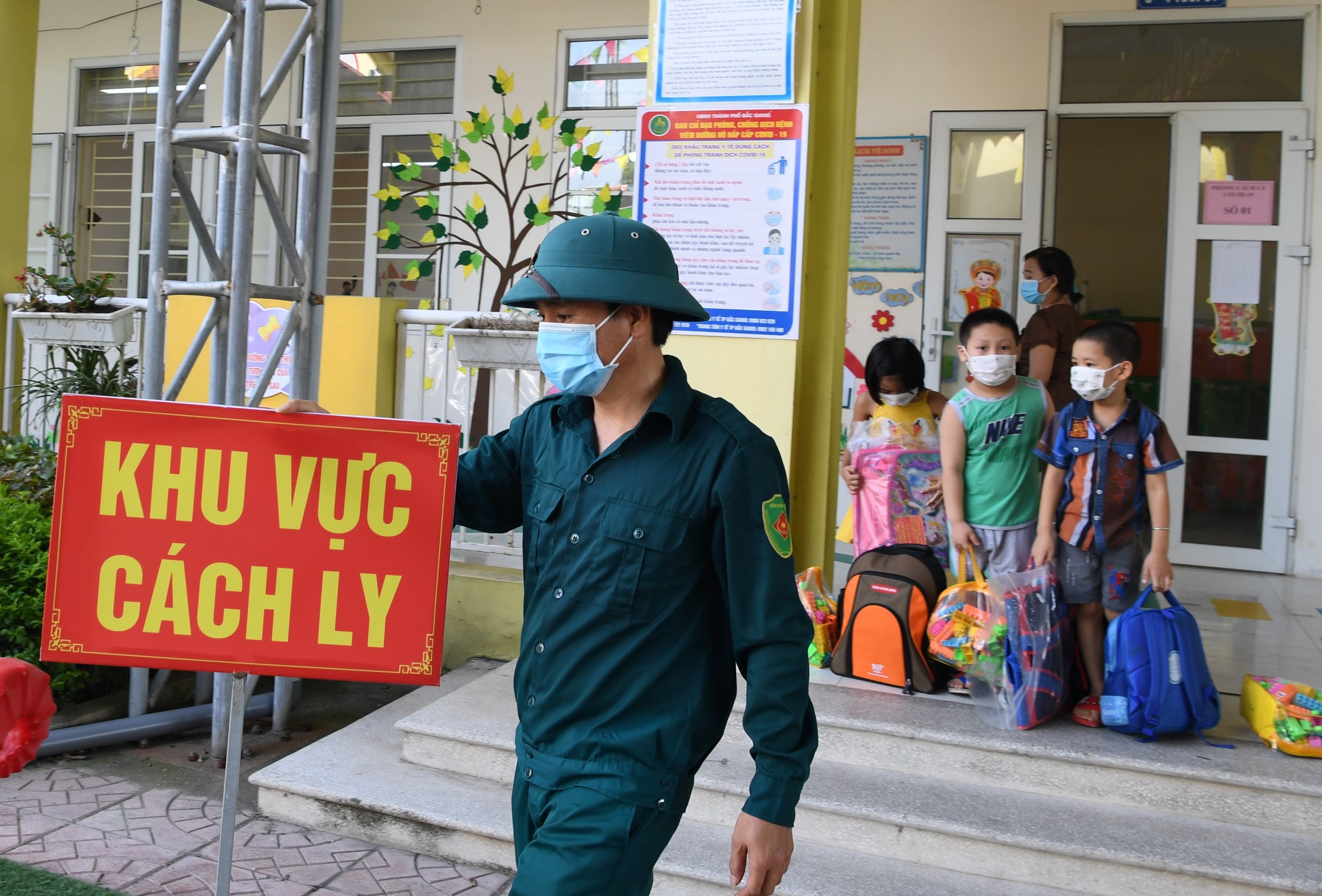 Bắc Giang: Hoàn thành cách ly cho các cháu Trường Mầm non Lê Lợi