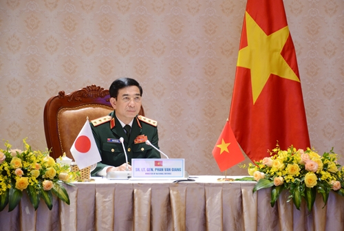 Bộ trưởng Bộ Quốc phòng Việt Nam và Nhật Bản hội đàm trực tuyến

