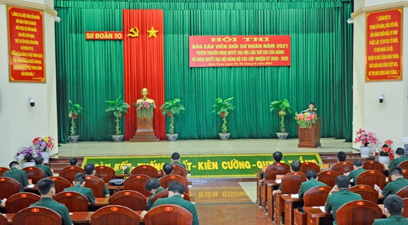 Sư đoàn 10 khai mạc Hội thi báo cáo viên giỏi tuyên truyền nghị quyết đại hội đảng các cấp