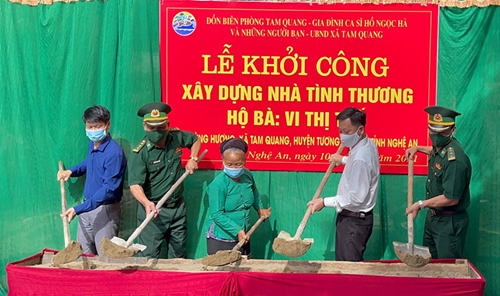 Đồn Biên phòng Tam Quang (BĐBP Nghệ An) xây dựng nhà tình thương cho hộ nghèo