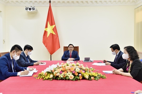 Thủ tướng Chính phủ Phạm Minh Chính điện đàm với Tổng giám đốc Tổ chức Y tế thế giới