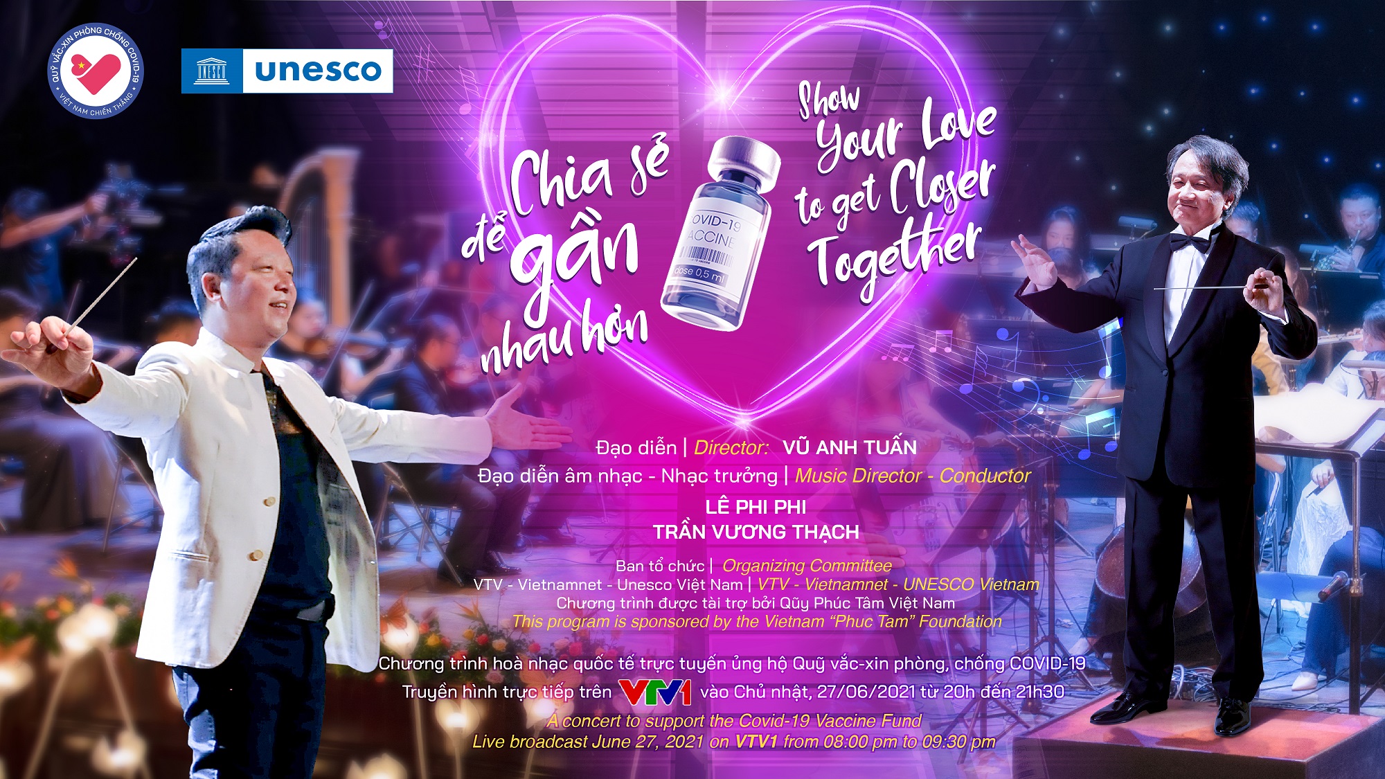 Hòa nhạc giao hưởng trực tuyến đặc biệt ủng hộ Quỹ vaccine Covid-19 kết nối 5 châu
