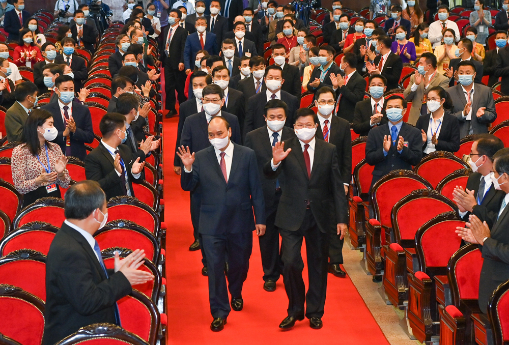 Tổng Bí thư, Chủ tịch nước Lào Thongloun Sisoulith thăm, nói chuyện tại Học viện Chính trị Quốc gia Hồ Chí Minh