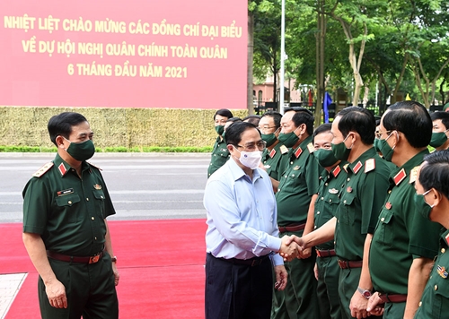 Thủ tướng Chính phủ Phạm Minh Chính dự, chỉ đạo Hội nghị Quân chính toàn quân 6 tháng đầu năm 2021