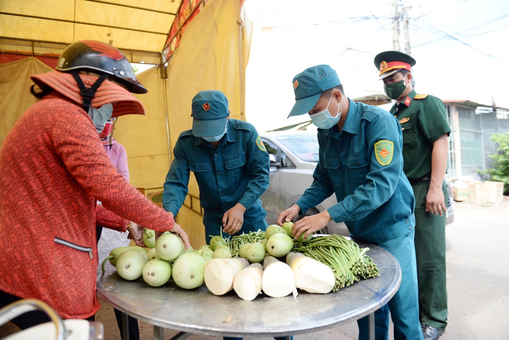 Xếp đặt gọn gàng để người dân tiếp nhận.