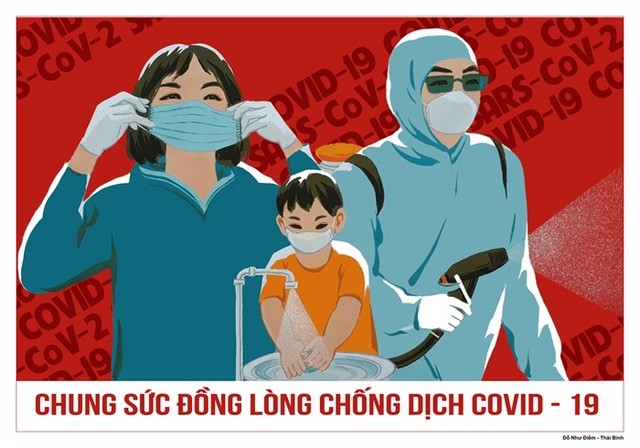 Tranh cổ động phòng, chống dịch Covid-19. Ảnh minh họa: bvhttdl.gov.vn