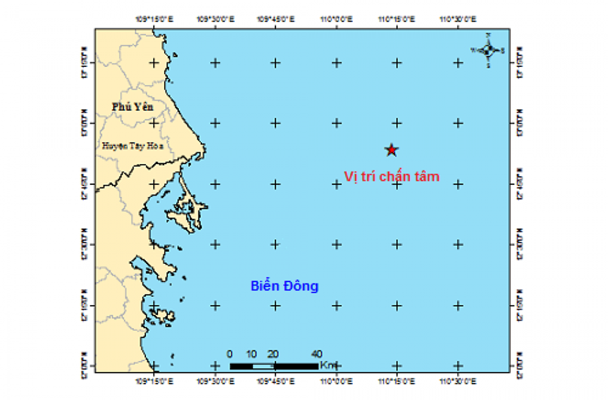 Liên tiếp xảy ra hai trận động đất trên khu vực Biển Đông