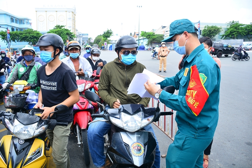 Một chốt kiểm soát dịch tại quận Gò Vấp, TP Hồ Chí Minh.