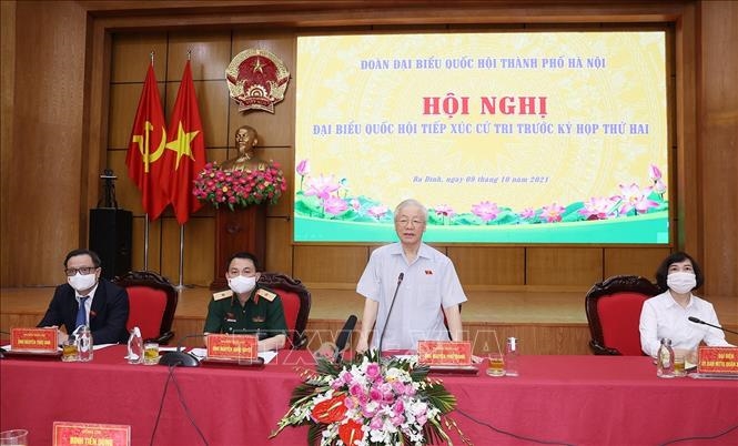 Tổng Bí thư Nguyễn Phú Trọng tiếp xúc cử tri trước Kỳ họp thứ hai, Quốc hội khóa XV