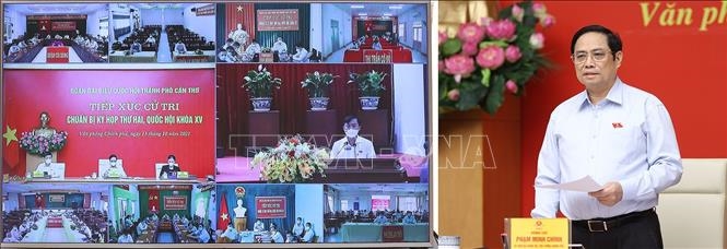 Thủ tướng Phạm Minh Chính và Đoàn đại biểu Quốc hội thành phố Cần Thơ tiếp xúc cử tri trước Kỳ họp thứ hai, Quốc hội khoá XV