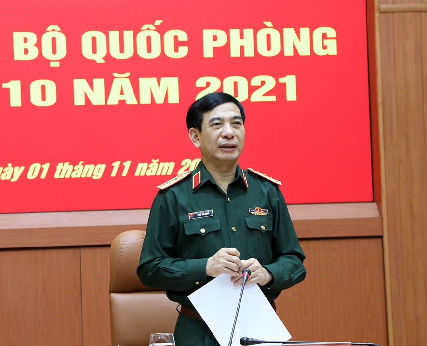 Đại tướng Phan Văn Giang chủ trì Hội nghị lãnh đạo Bộ Quốc phòng tháng 10 năm 2021