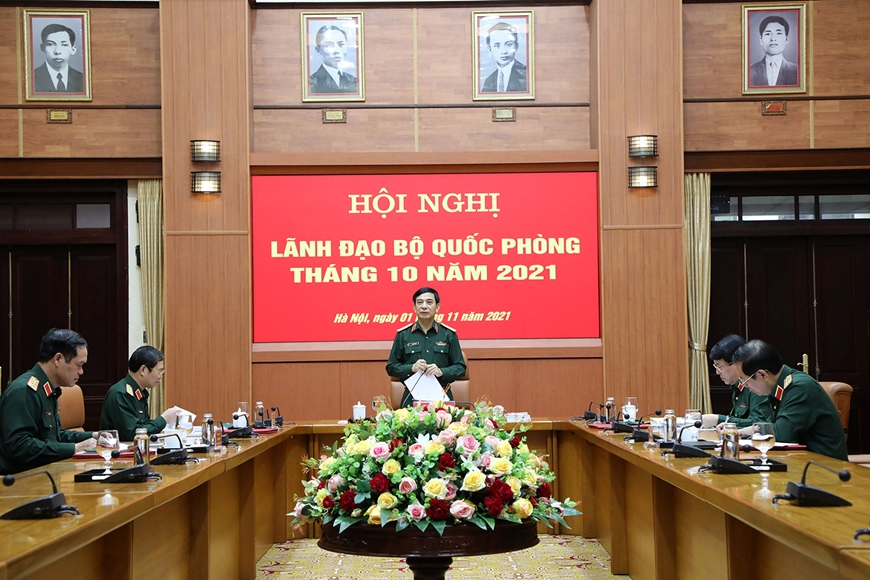 Đại tướng Phan Văn Giang chủ trì Hội nghị lãnh đạo Bộ Quốc phòng tháng 10 năm 2021
