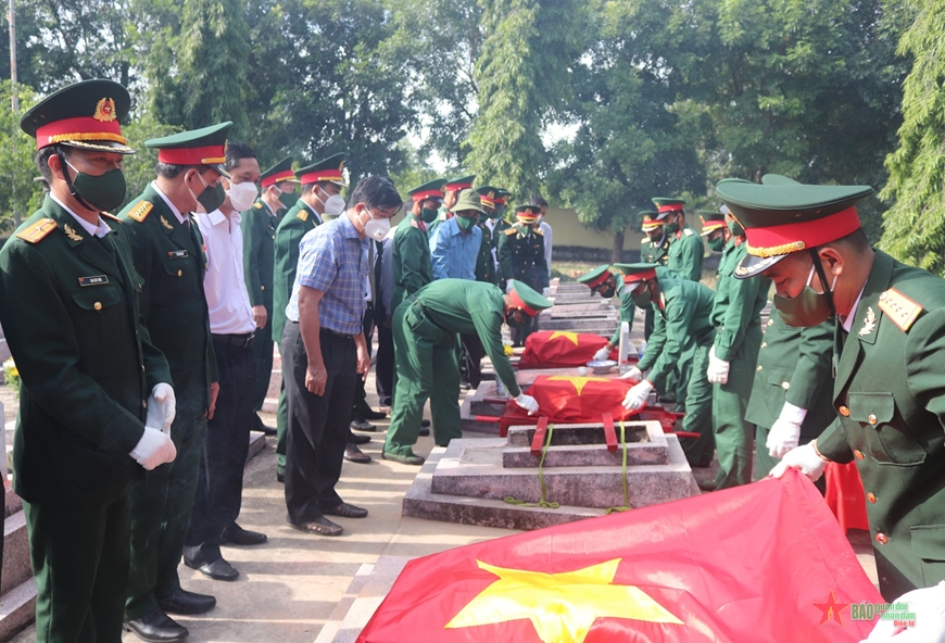 Đắk Lắk truy điệu và an táng 10 hài cốt liệt sĩ hy sinh trên địa bàn huyện Ea Súp