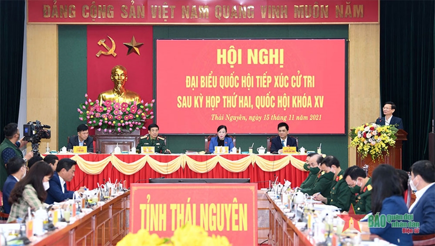 Đại tướng Phan Văn Giang tiếp xúc cử tri tại Thái Nguyên