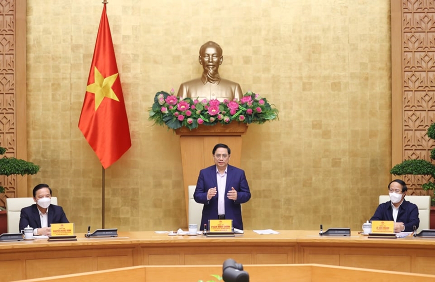 Thủ tướng Phạm Minh Chính chủ trì cuộc họp phòng, chống Covid-19 với 63 tỉnh, thành