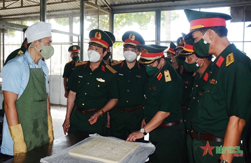 Thượng tướng Nguyễn Tân Cương kiểm tra công tác quân sự, quốc phòng tại Sư đoàn 5 