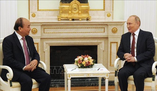 Chủ tịch nước Nguyễn Xuân Phúc hội đàm với Tổng thống Liên bang Nga Vladimir Putin
