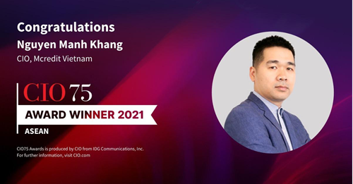 CIO Mcredit nhận giải thưởng Top 75 nhà lãnh đạo công nghệ hàng đầu Đông Nam Á và Hồng Kông (Trung Quốc)