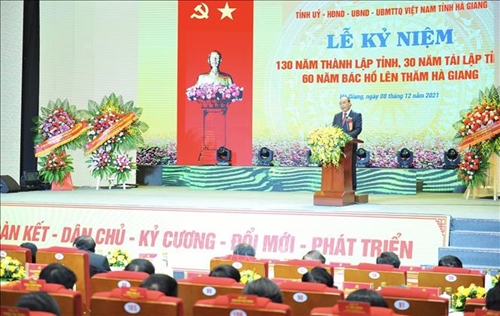 Chủ tịch nước Nguyễn Xuân Phúc dự Lễ kỷ niệm 130 năm Ngày thành lập tỉnh Hà Giang