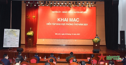 Hà Nội: Huyện Mê Linh khai mạc diễn tập khu vực phòng thủ năm 2021