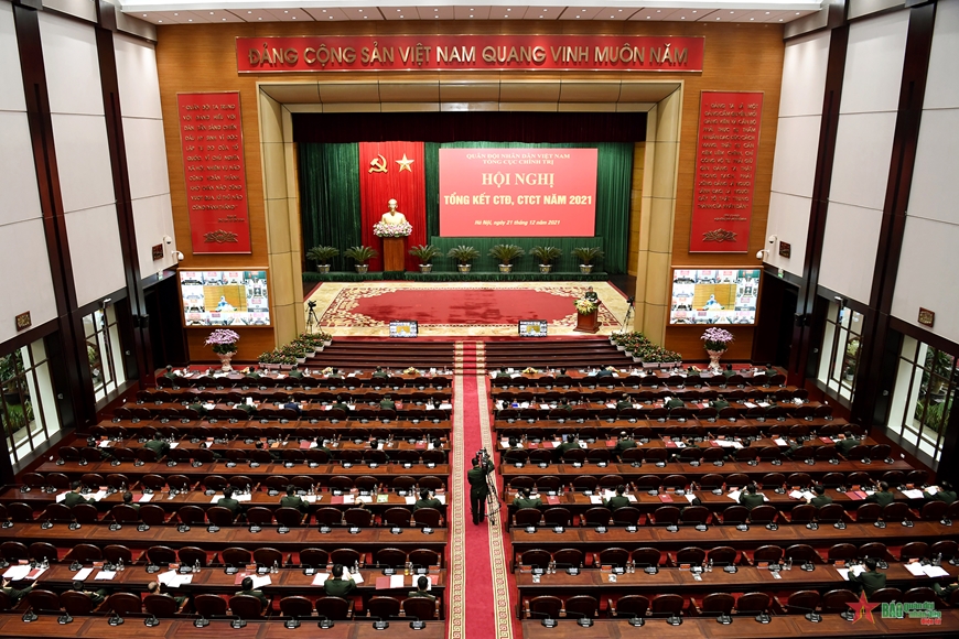 Đại tướng Lương Cường chủ trì Hội nghị tổng kết công tác đảng, công tác chính trị toàn quân năm 2021