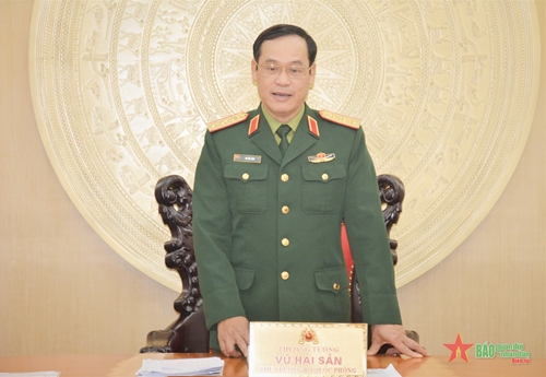 Thượng tướng Vũ Hải Sản làm việc với các cơ quan về bảo đảm hậu cần Tết Nguyên đán 2022